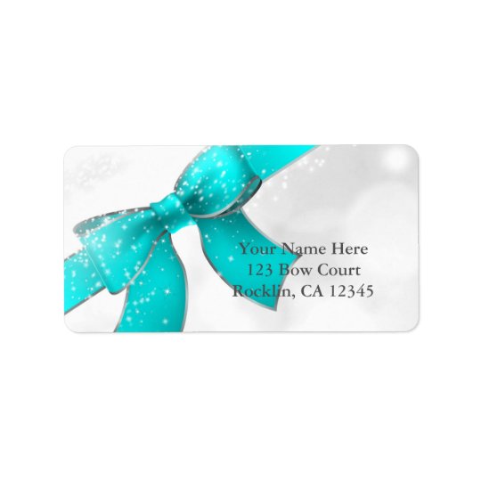 Arc de bleu de turquoise d'Aqua et invitation chic Étiquette D'adresse
