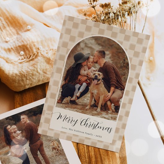 Arc de Bohême Script Noël Carte photo de vacances