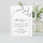 Arc de feuillage Texte Script Carte de remerciemen (Debout devant)