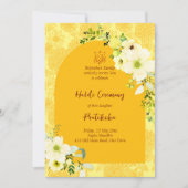 Arc de fleurs jaunes Haldi Invitation (Devant)