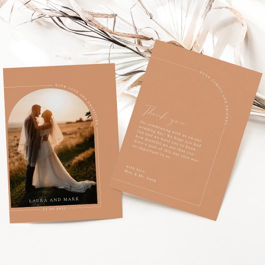 Arc de rouille moderne et élégant Carte de remerci