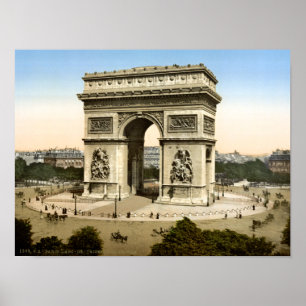  Arc de Triomphe 1900 print, Parijs Frankrijk Poster