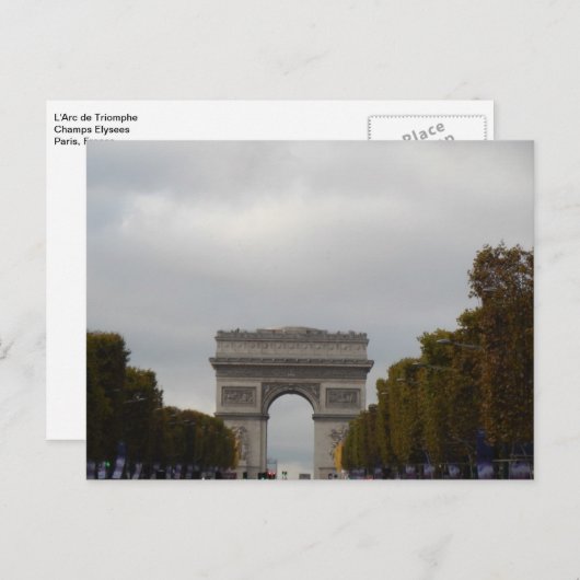 Arc de Triomphe Champs Elysee Parijs Frankrijk Briefkaart (Voorkant / Achterkant)