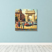 Arc de Triomphe de Bucarest Roumanie Toile Vintage (Insitu (Plancher de Bois))