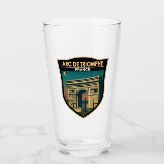Arc de Triomphe France Retro Travel Art  Glas (Voorkant)