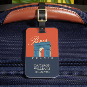 Arc de Triomphe   Parijs, Frankrijk Bagagelabel