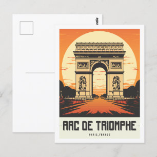 Arc de Triomphe Parijs Frankrijk Beroemde Reisplaa Briefkaart