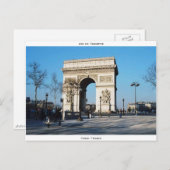 Arc DE Triomphe, Parijs, Frankrijk Briefkaart (Voorkant / Achterkant)