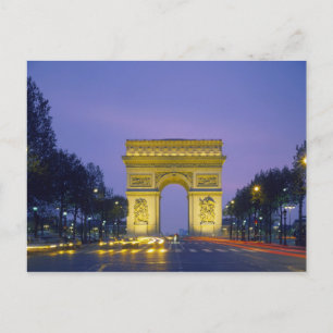 Arc de Triomphe, Parijs, Frankrijk, Briefkaart