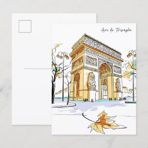 Arc de Triomphe Parijs Frankrijk Illustratie Reize Briefkaart