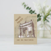  Arc de Triomphe Parijs Frankrijk Reizen Briefkaart (Staand voorkant)