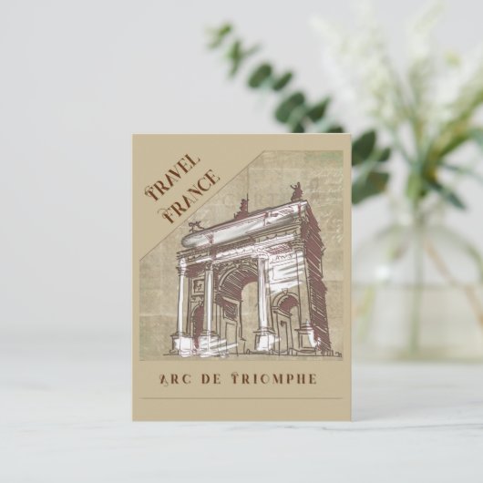  Arc de Triomphe Parijs Frankrijk Reizen Briefkaart (Staand voorkant)