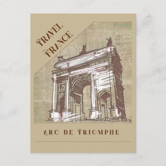  Arc de Triomphe Parijs Frankrijk Reizen Briefkaart (Voorkant)