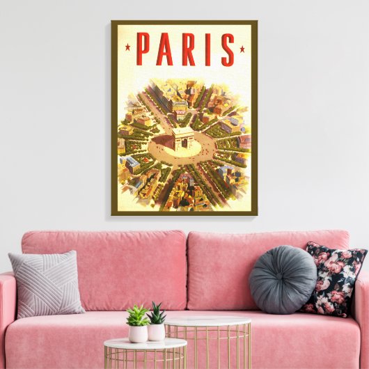 Arc de Triomphe, Parijs, Frankrijk Travel Art Canvas Afdruk (Insitu (Woonkamer))