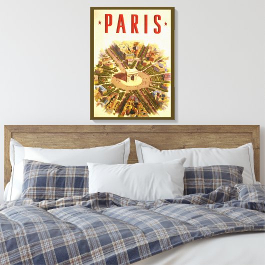 Arc de Triomphe, Parijs, Frankrijk Travel Art Canvas Afdruk (Insitu (Slaapkamer))