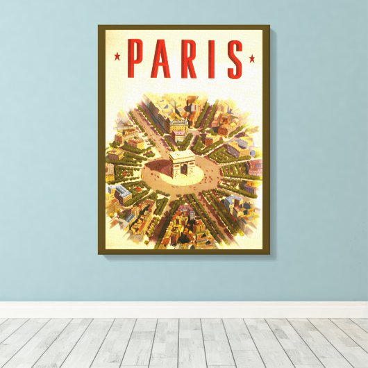 Arc de Triomphe, Parijs, Frankrijk Travel Art Canvas Afdruk (Insitu (Houten vloer))