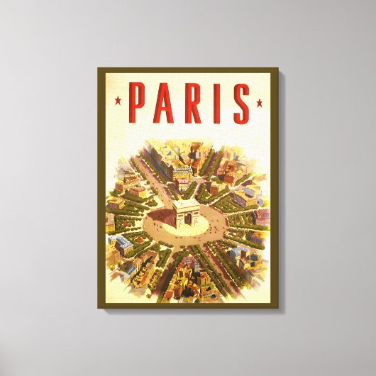 Arc de Triomphe, Parijs, Frankrijk Travel Art Canvas Afdruk (Voorkant)