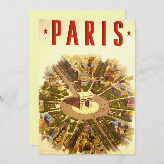 Arc de Triomphe, Parijs, Frankrijk Travel Art Kaart (Voorkant / Achterkant)