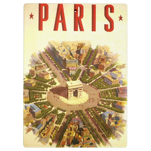 Arc de Triomphe, Parijs, Frankrijk Travel Art Klembord (Achterkant)