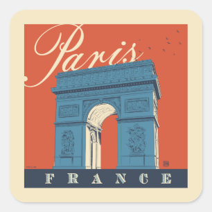 Arc de Triomphe   Parijs, Frankrijk Vierkante Sticker