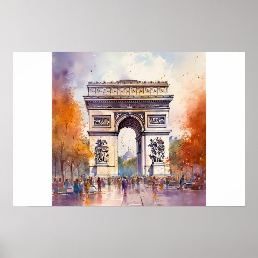 Arc de Triomphe Paris Art Poster (Voorkant)