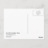 Arc de Triomphe Paris Briefkaart (Achterkant)