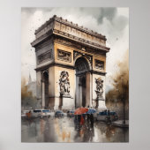 Arc De Triomphe Paris France Art Imprimer Poster (Devant)