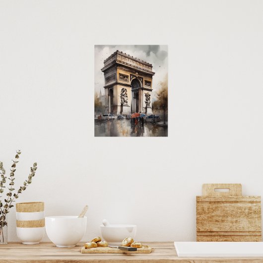 Arc de Triomphe Paris Frankrijk Kunstdruk Poster (Keuken)
