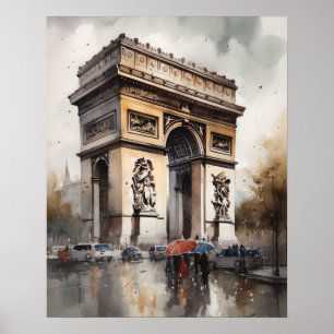 Arc de Triomphe Paris Frankrijk Kunstdruk Poster