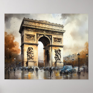 Arc de Triomphe Paris Frankrijk Kunstdruk Poster