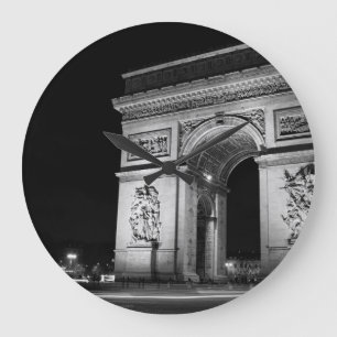 Arc de Triomphe 's nachts in Parijs Grote Klok