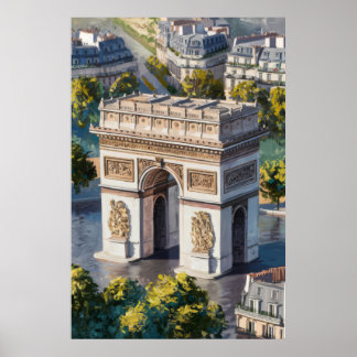 Arc de Triomphe Uitzicht van boven Poster