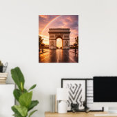 Arc de Triomphe under rainbow Poster (Thuiskantoor)