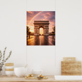 Arc de Triomphe under rainbow Poster (Keuken)
