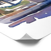 Arc de Triomphe Waterverf Bezienswaardigheden Fran Poster (Hoek)