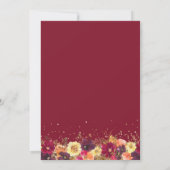 Arc d'or floral d'automne Thanksgiving Invitation (Dos)