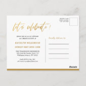 Arc d'or noir moderne photo GRAD Invitation (Dos)