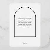 Arc d'or Rose moderne Faire-part diplômé (Verso)