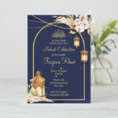 Arc doré des lanternes arabes invitations Mehndi (Debout devant)