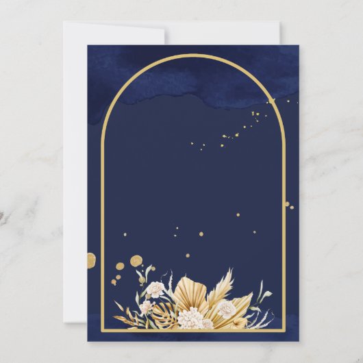 Arc doré des lanternes arabes invitations Mehndi (Dos)