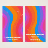 Arc en arc-en-ciel Earrage collier bijoux carte d' (Devant & derrière)