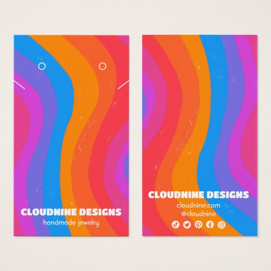 Arc en arc-en-ciel Earrage collier bijoux carte d' (Devant & derrière)