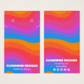 Arc en arc-en-ciel Earrage collier bijoux carte d' (Devant & derrière)