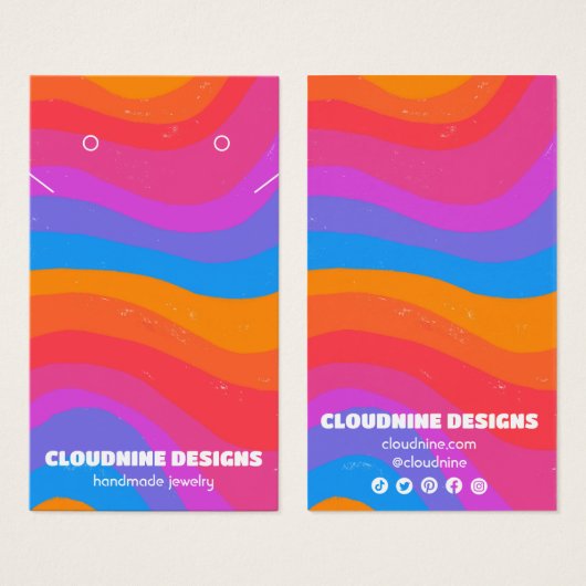 Arc en arc-en-ciel Earrage collier bijoux carte d' (Devant & derrière)