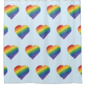 Arc en arc-en-ciel rideau de douche coeur griffé (Devant)