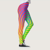Arc en arc-en-ciel Rouge Jaune Vert Leggings Bleus (Droite)