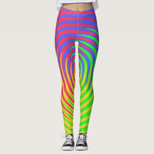 Arc en arc-en-ciel Rouge Jaune Vert Leggings Bleus