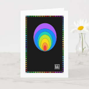 Arc en arc-en-ciel sur carte de voeux noire