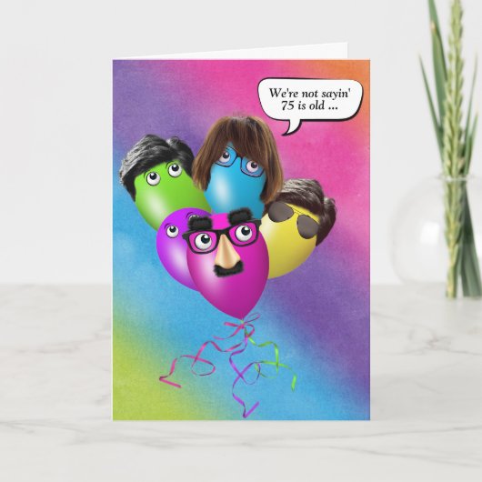 Arc-en-ciel 75e anniversaire ballons de la carte d (Devant)