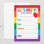 Arc en ciel Anniversaire Thématique Fête Cartes d' (Devant / Derrière)